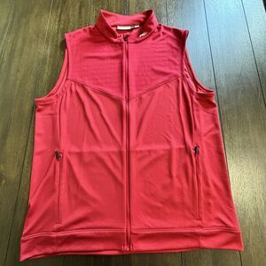 KJUS Westport Vest Mens 52/L Red Full Zip Stretch UPF 50 + Windproof NEW!